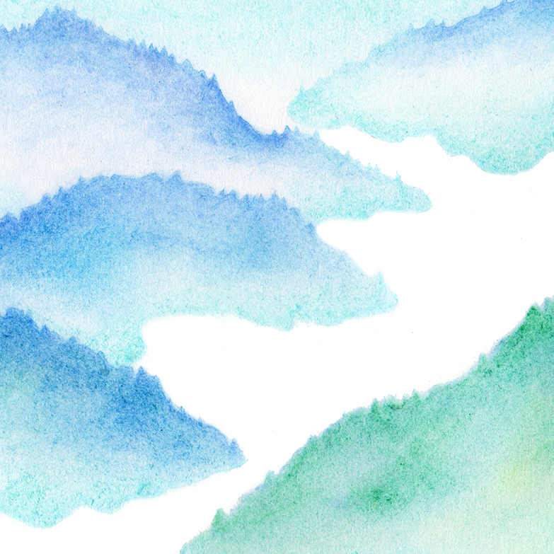 Détail de paysages de montagnes bleues des Vosges